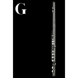 G: Flute Woodwind Instrument Themed Monogram Letter "G" Initial Notebook / Journal / Diary with Blank Lined Pages for Writing Notes | Unique ... Band Members, Music Artists, and Musicians