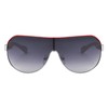 Khan Shuttle - One Piece Shield Sunglasses (Silver Red)