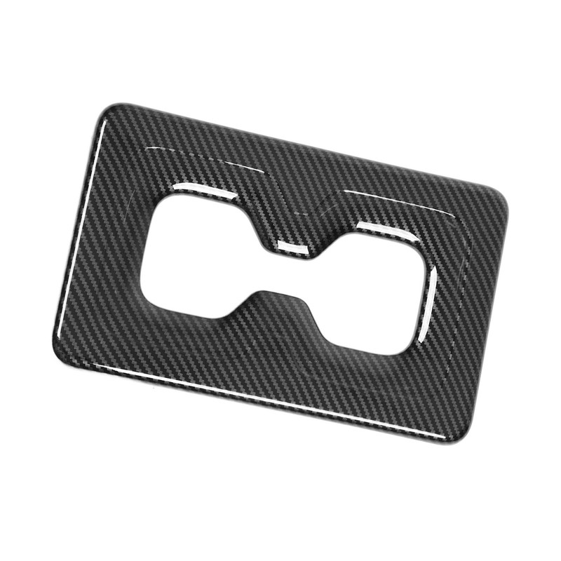 Rear Water Cup Holder Frame Cover Trim Carbon Fiber Look