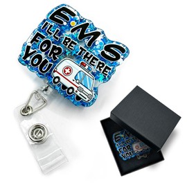 EMS I'll Be There for You, Nurse Doctor Badge Reel, Funny Badge Reel for Ambulance EMT with Alligator Clip, Gift for First Responder EMT EMS Paramedic Nurses Doctors Medical Work Alligator Clip
