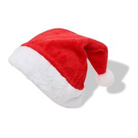 JEYORZY 1 x Christmas hat, Christmas hat, Santa hat, plush, Santa hat, red for adults, Christmas accessories and decoration, New Year gift