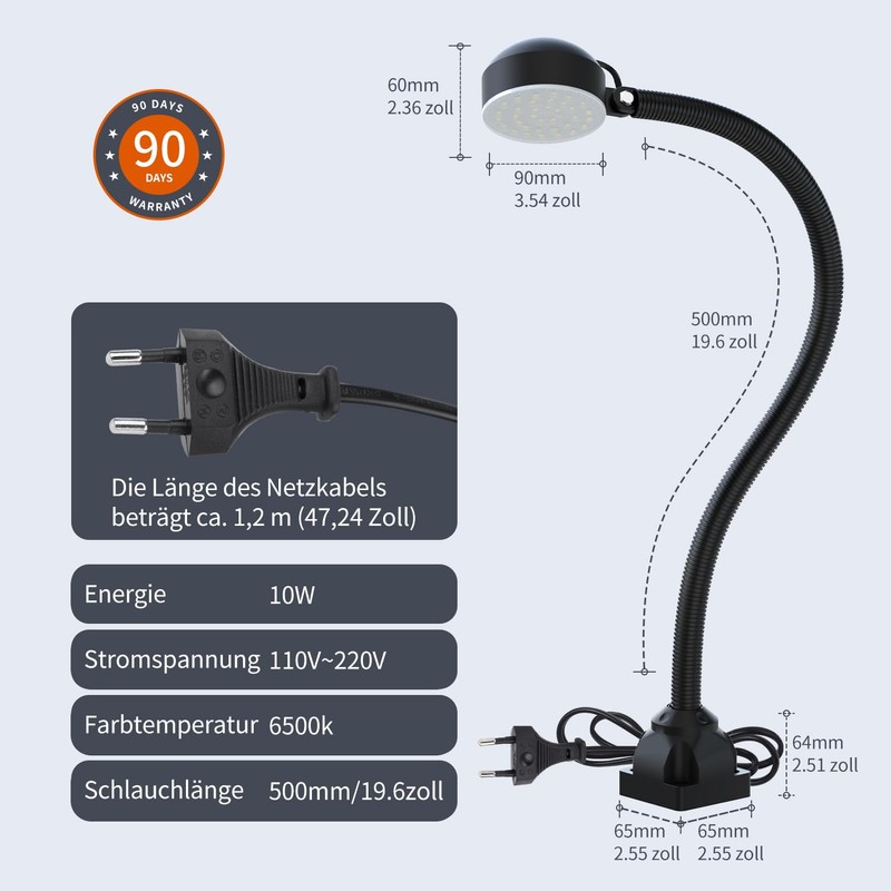 Flexible Gooseneck Light 1000 Lumen LED Work Light with for
