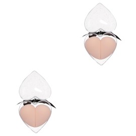 Housoutil 2pcs Heart Shape Makeup Sponge Wet and Dry Dual Purpose Flocking Beauty Eggs for Even Powder Application Soft and Bouncy Cosmetic Sponges