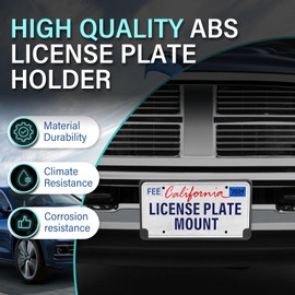 GRUOIZ Quick Install Front License Plate Holder Compatible with Dodge Ram 2013-2018 ABS License Plate Mounting Bracket Replacement Frame with Screws, Durable Car Accessories Upgrade