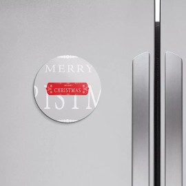 Unbranded Merry Christmas Floral | 4'' X 4'' Round Decorative Magnet