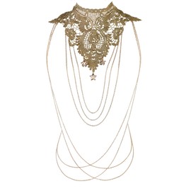 Milacolato Body Chain Gold for Women Fashion Layered Tassel Jewellery Bikini Bra Beach Choker Body Chain Chain Body Jewellery Body Chains Gold