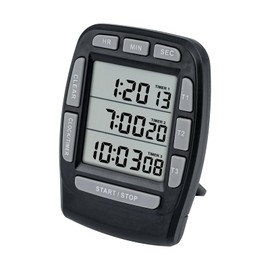 Jayron JR-KT001 Digital Timer Large LCD 3 Channel Countdown Timer,Kitchen Timer,Count Down Count Up Timer Cooking Timer Reset Clock Alarm Loud Strong Magnet Bracket for Kids Elderly (Black)