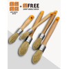 ROLLINGDOG Trim Paint Brushes - 5PC Round Trim Brushes,Long Handle