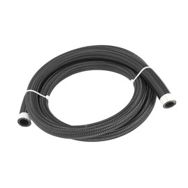A ABSOPRO 10AN Fuel Hose Reliable AN4 5/8"Braided 5FT CPE Oil Fuel Gas Line Hose Stainless Steel Black