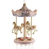 Ebros Gift Pink Carnival Canopy Pony Horses Carousel Figurine Crown