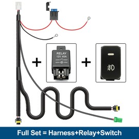 H11 H8 Arnés de cableado de luz antiniebla para Honda Civic 2007-2012 2009-2014 A'cura TL TSX con kit de interruptor de encendido/apagado de estilo OEM y 40A 4 pines de relé de niebla de luces de