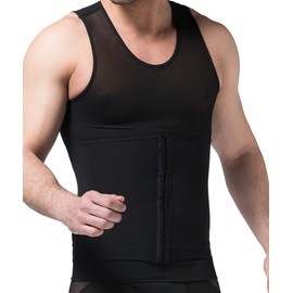 Extreme Fit 3-in-1 Men Compression and Posture Corrector Shirt with Slimming Belt for Men (XLarge, Black)
