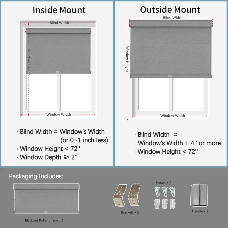 NUTRO CHILL Blackout Window Blinds Cordless, Spring System Window Shades