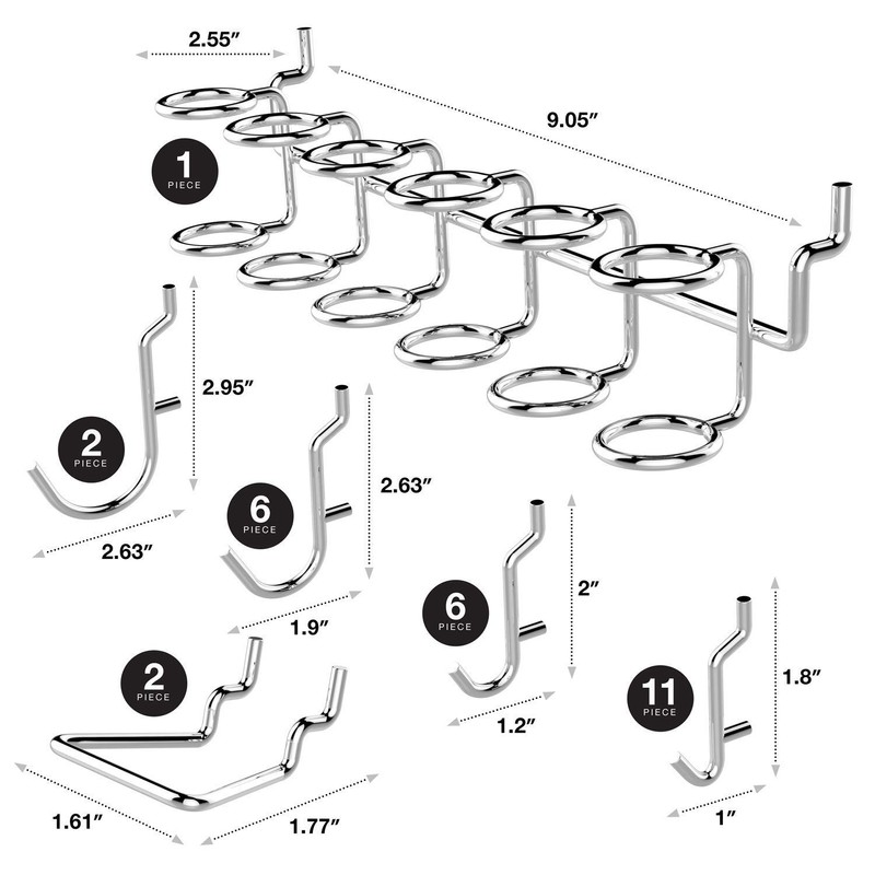 Stark 50 PCS Peg Board Hooks Set Pegboard Hook Assortment