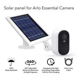 Wasserstein Solar Panel for Arlo Essential 2K / XL (2nd Gen) & Essential Spotlight Camera