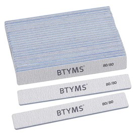 25 limas de uñas rectangulares de grano 80 para uñas acrílicas, limas de búfer reutilizables de doble cara para uñas