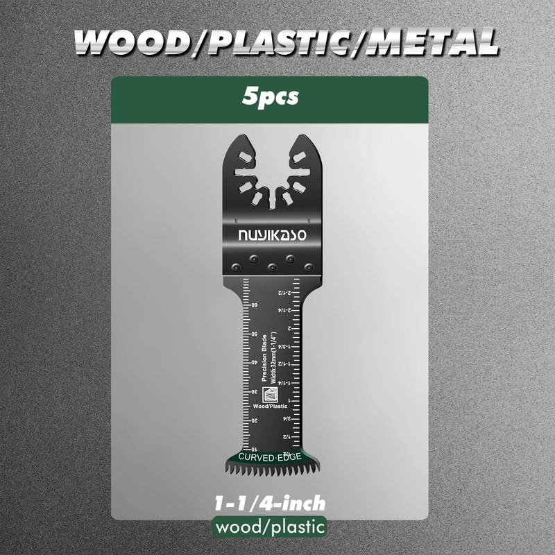 nuyikaso 5Pcs Multi Tool Blade Set for Wood Plastic Include