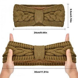 Granvoo 2 Pcs Stirnband Damen Winter, Haarbänder Verdicken, Stirnbänder Strick, Ohrenwärmer Elastische, Geknotet Gestrickt Stirnbänder, Yoga Twist Haarschmuck, Einfarbige Stirnbänder für Sport