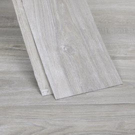 INMOZATA Peel and Stick Floor Tile, 36 Pack 54 Sq.Ft Waterproof Vinyl Flooring Tiles 36 x 6 Inches, Self Adhesive Flooring Wood Grain Planks Floor for Bedroom, Kitchen, RV, Office(Gray)