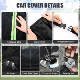 Waterproof Car Cover Compatible with 1969-1973 Datsun 240z Accessories, All Weather Classic Car Covers with Inner Cotton&Zipper Door for Snow Rain Protection