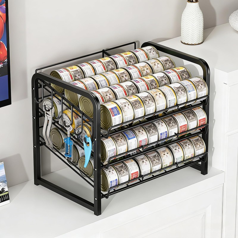 Iron Cat Food Container, Can Organizer for Pantry, Pet Food
