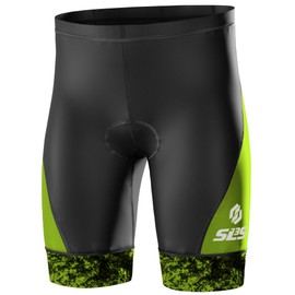 SLS3 Pro Triathlon Shorts Men - Padded Tri Shorts Men - Premium FX Tri Short, Medium Compression - 2 Pockets (Green Splash, Medium)