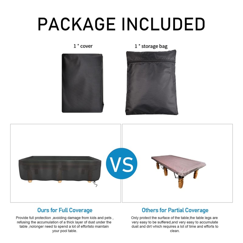 Fenghome Pool Table Cover, 7/8 ft Waterproof Billiard Table Cover