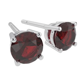 TISHAVI Ruby Color Crystal Stud Earrings, Silver Red Stone Earrings, Crystal Stud Earrings For Women Sterling Silver, Valentine Gifts For Women