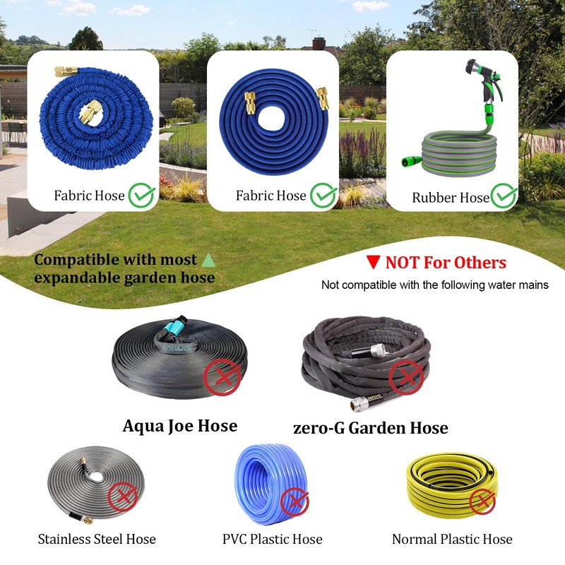 FUATY Expandable Garden Hose Repair Kit, Solid Brass Garden Retractable
