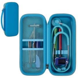 Stethoscope Case Compatible with 3M Littmann Classic III Monitoring/Lightweight II S.E/Cardiology IV Diagnostic/MDF Acoustica Stethoscopes, Extra Pocket for Doctor & Nurse Accessories - Sky Blue