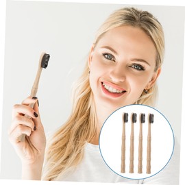 NOLITOY 4pcs Bamboo Toothbrushes Soft Bristles for Oral for Home and Travel Use and Safe Toothbrushes for Adults