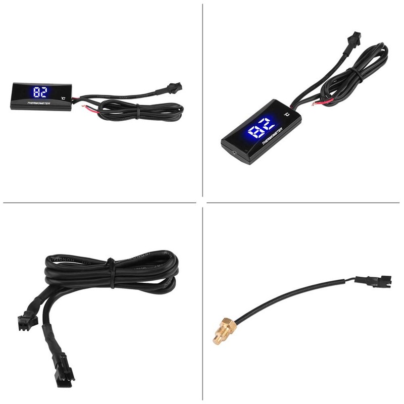 KIMISS Motorcycle Digital Water Thermometer Gauge Blue Light