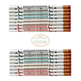 Islamic Gifts 123 Ramadan Pencils [ 100 Pack ] Ramadan Favors Ramadan Mubarak Pencils Happy Eid Customized Party Favors Eid decor Arabic Novelty Toy Muslim Kids gifts Wholesale (100)