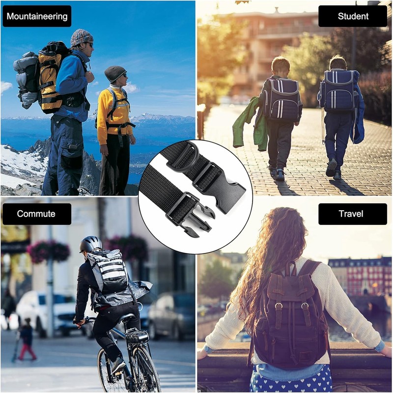 WQEDVN 2 Pair Backpack Straps, Adjustable Backpack Chest Strap, Chest