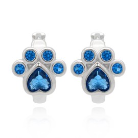 Paw Print Dog Earrings for Women Silver Huggie Hoop Earrings Small Cute Jewelry Gifts for Women Gfriend Daughter
