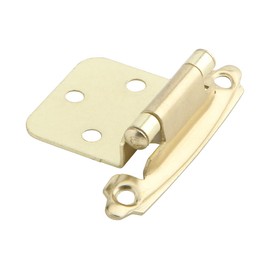 Silverline SH5001-PB Self Close Face Frame Hinge Cabinet Hardware 10 Pairs Face Mount Overlay Variable Polished Brass