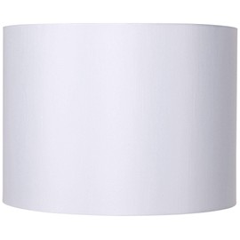 White Hardback Large Drum Lamp Shade 16" Top x 16" Bottom x 12" High (Spider) Replacement with Harp and Finial - Springcrest