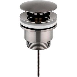 Universal Click Clack Basin Waste, Fits Sinks with or Without Overflow, Push Button Pop-Up Drain, 1.1/4" Standard Connection - With Freeflow Adaptor (Gunmetal)