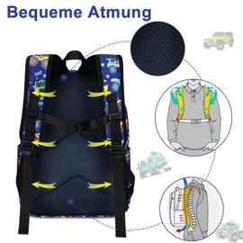 LEDAOU Children's School Backpack School Bag Boys Girls Teenager Backpack School with Lunch Bag Preschool Primary School, Large Wheels Black, M