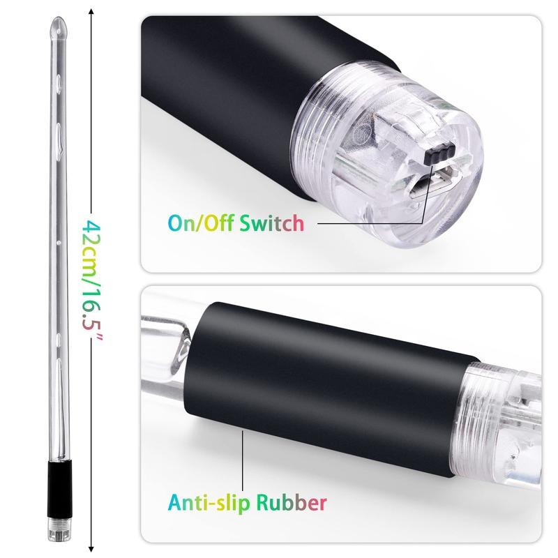 Rechargeable LED Light Up Drum Sticks 15 Color Changing Drumsticks