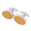 Gloss Ochre Silver Cufflinks 15/20 mm with Silver Box