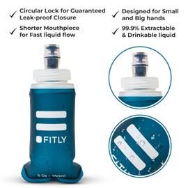 FITLY Flask 150 ml Petrol Blue - Ideal for Running, Hiking, Cycling - Running Water Bottle for Outdoor Sports - Sports Bottle Water Bottle Hiking - Water Bottle for Hydration Backpack