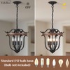 Yidelloc Black Farmhouse Chandelier 4 Lights, Vintage Cage Chandeliers E12