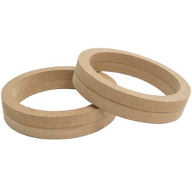 AERZETIX - C71516 - Set of 2 Universal Speaker Adaptors Brackets Rings Diameter 165 mm - Diameter 177 x Diameter 144 x 36 mm - MDF Spacer Ring for Speakers, Car, Vehicle, Sound System