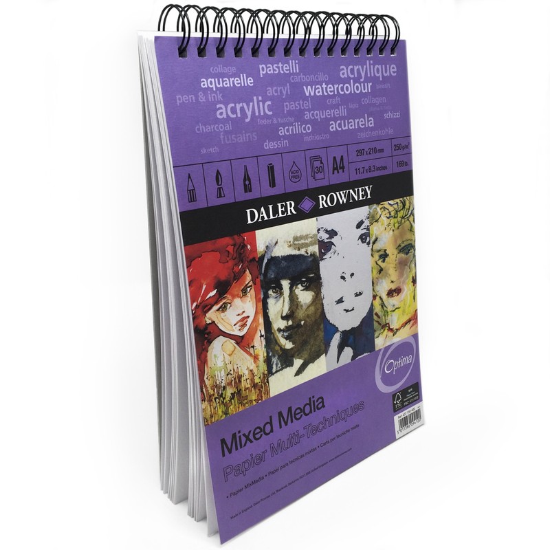 Daler-Rowney Optima Lightly Textured 250 gsm A4 Mixed Media Paper