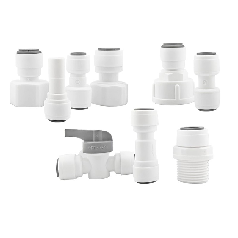 Qrity 1 Piece RO Water Filter Fitting, 3/8" Inline Check