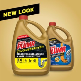 Liquid-Plumr Pro-Strength Clog Destroyer Gel with PipeGuard, Liquid Drain Cleaner - 80 Ounces (Package May Vary)
