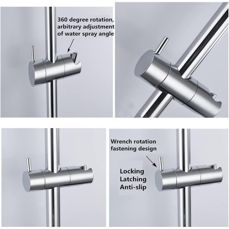 Adjustable Shower Head Holder for 25mm Slide Bar Rail, Replacement