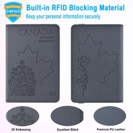 DMLuna RFID Blocking Passport Holder, Travel Essentials Premium PU Leather Travel Passport Cover Wallet Case Lightweight Passport Travel Organizer, for Women and Men, Black