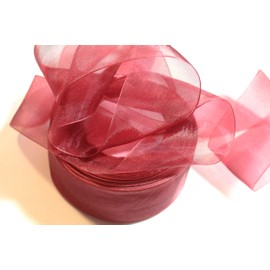 CaPiSo Organza Ribbon Gift Ribbon 45 m Width 50 mm Width 5 cm Burgundy 45 m
